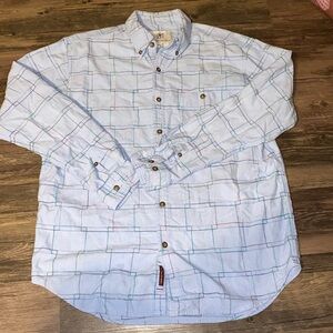THE TERRITORY AHEAD Shirt Mens Large Plaid Button Down Long Sleeve Blue
